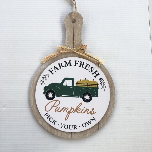 Does Not Apply Other - Fall Wreath Decorations for Front Door Outside Farm Fresh Pumpkins 14X10 New